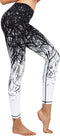 Women's Yoga Pants Printed Running Tights,Workout Running Leggings Tummy Control